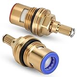 Faucet Ceramic Cartridge for Grohe 45882000 45883000, 1/2″ Cold Hot Ceramic Cartridge, Brass Cartridge Replacement Parts, 2 Pack