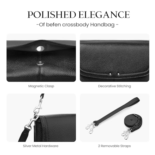 Image of befen Genuine Leather Small Crossbody Bags for Women, RFID Leather Purse