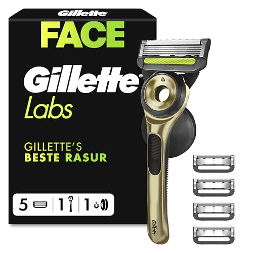 Gillette Labs, Rasierer mit Reinigungs-Element Champion Gold Edition, 1 Handstück, 1, 1 Wandhalterung, 1 Reise-Etui