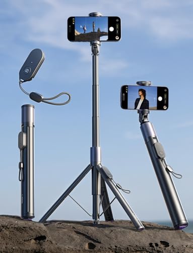 LISEN [0.01s-Open] Phone Tripod for iPhone, 67" Selfie Stick Tripod with Remote, Extendabl