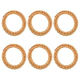 SMASOLO Juego de 6 Anillos para Servilleta de Madera y Ratán Tejido Servilleteros Rústicos para Decoración de Mesa en Bodas Cenas y Eventos Accesorios para Comedor Estilo Natural y