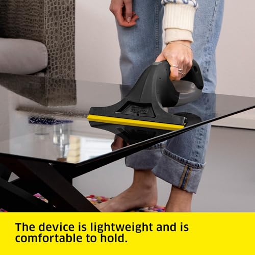 Image of KARCHER WV 1 Electric Window Vacuum Squeegee 10 inch - Perfect for Showers, Mirrors, Glass, and Countertops - Electric Squeegee, Black