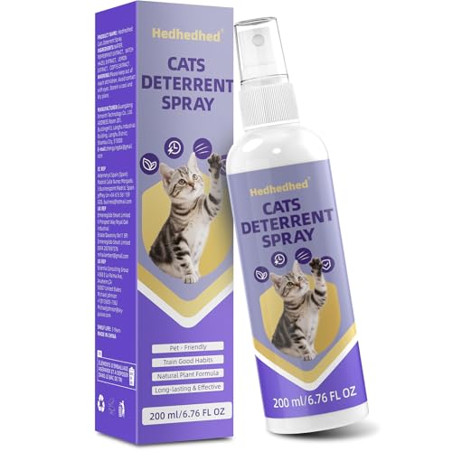 Hedhedhed Cat Deterrent Spray - Effective Repellent Spray for Furniture Protection, Safe Natural Indoor & Outdoor Training Aid to Stop Scratching & Urine Marking