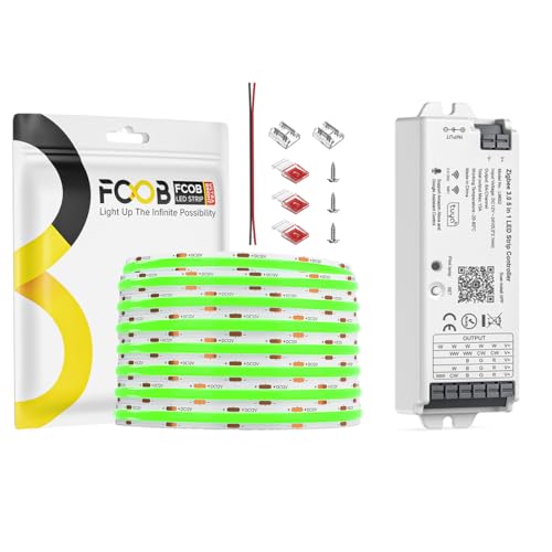 Tira de LED COB verde, alta densidad, 480 LEDs/m, control Zigbee 3.0 miniatura 1