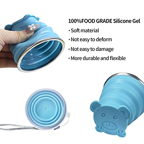 Zcsiborui 2 Pcs Collapsible Cup, Silicone Travel Cup, Expandable Folding Camping Drinking Cup Lids Reusable Small Lightweight Portable Mugs Cup For Travel, Camping, Hiking #TOP6