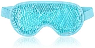 NEWGO Cooling Eye Mask Cold Eye Ice Pack for Puffy Eyes, Gel Eye Mask Cold Compress Eye Gel Mask with Plush Backing for Dry Eyes, Migraine, Headaches, Stress Relief (Blue)