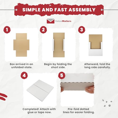 100 Record lp Mailer Mailers White Holds 1 to 4 Albums - 12" Record LP Vinyl Cardboard Multi-Depth Closure by ValueMailers &hellip;