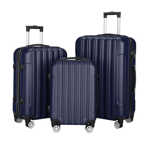 3-in-1 Suitcase Luggage Set - Large Capacity Spinner Wheels - Navy Blue Travel Carry On4