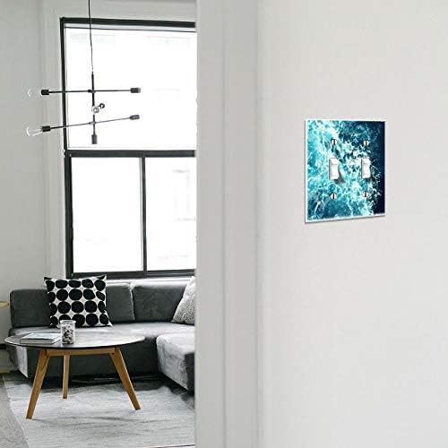 WIRESTER Double Gang Toggle Light Switch Plate/Wall Plate Cover - Blue Ocean Wave