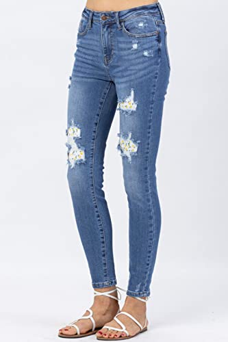 Judy Blue Women's High Waist Lemon Patch Skinny Jeans2