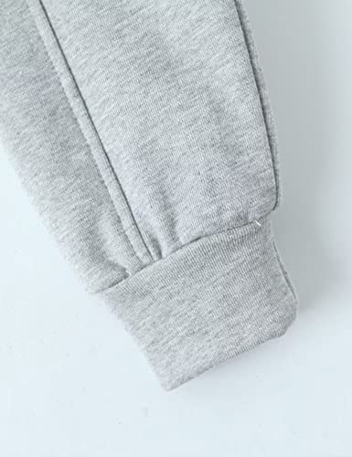 Arssm Women's Half Zip Pullover Long Sleeve Cropped Sweatshirt Ribbed Corset Hems High Neck Sweater Tops(Grey-M) #TOP4