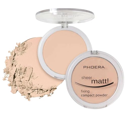 Image of Noble Gifts - Compact Fixing Powder, Sheer Matt Setting Powder with Vitamin E, Long Lasting Pressed Make Up Foundation (202 - Natural Beige)