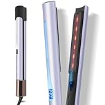 Parwin Pro Infrared Ionic Hair Straightener | 2-in-1 Flat Iron Curler | 25mm Floating Ceramic Plates | Adjustable Temperature | PTC Heating | Dual Voltage UK Plug (Purple)