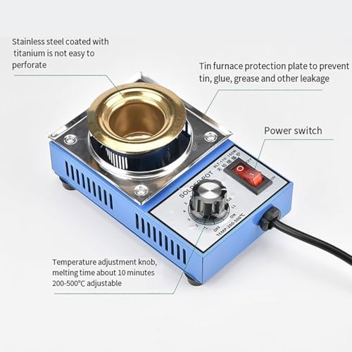 Pot de fusion de plomb électrique 300W avec trois creusets interchangeables