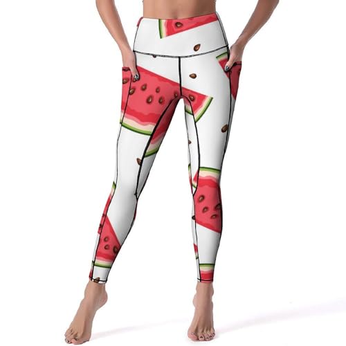 Legging yoga pastèque taille haute opaque : fini les pantalons qui glissent S