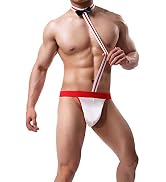 Déguisement Serveur Homme JFAN - String Jockstrap + Manchettes + Col - Idéal Soirée, Jeu De Rôle Ou Enterrement Vie De Garçon