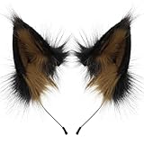 HAOAN Animal Faux Fur Fox Wolf Ear Headband Furry Handmade Hairband Headwear Costume Cosplay Accessories