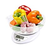 Digital Food Scale, LATOW Food Kitchen Scale Digital Cooking Weight Scale Food Scale Bowl with Ounce Grams High Accuracy Tare Auto Off Multifunctional Function(Battery Included)