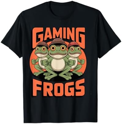 Gaming Frogs Funny Meme Streamer Chat Slang Retro Gamer T-Shirt image 2
