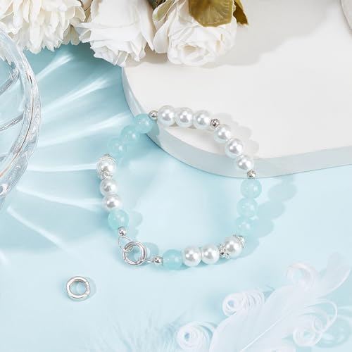 SUNNYCLUE 1 Box 925 Sterling Silver Necklace Ring Clip Spring Gate Rings Spring O Ring Clasps Bracelet Necklace Shortener Clasp Carabiner Snap O Rings for Jewellery Making Clasps DIY Craft Supplies - Image 4
