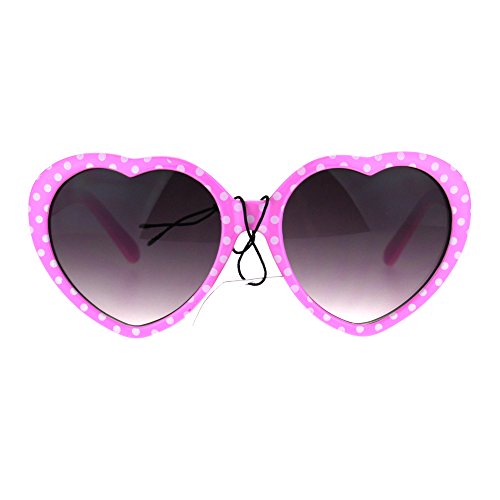 Sa106 Girls Child Size Retro Polka Dot Valentine Love Plastic Sunglasses Pink #TOP5