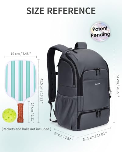 sportsnew Pickleball Bag, Waterproof Pickleball Backpack for Women Men with Shoe Compartme - image 6