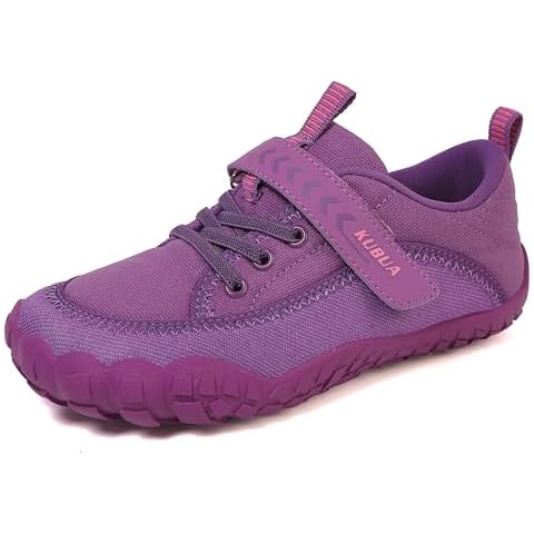 KUBUA Kids Barefoot Shoes Boys Girls Sneakers Lightweight Comfortable Minimalist Shoes for Walking Tennis Athletic Purple 6 Big Kid Cover