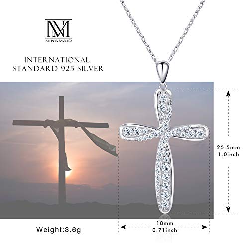 925 Sterling Silver Cross Necklace for Women Mothers Day Gifts Silver Cross Necklaces Womens Jewelry Gifts for Women Mom Her4