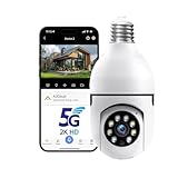 BSLVWG Bulb Security Camera,2.4GHz WiFi 1080P Wireless Cameras,360 Degree View Bulb Camera with Motion Detection,Auto Tracking, Alarm Night Vision Two-Way-Talk into E27 Light Bulb Socket