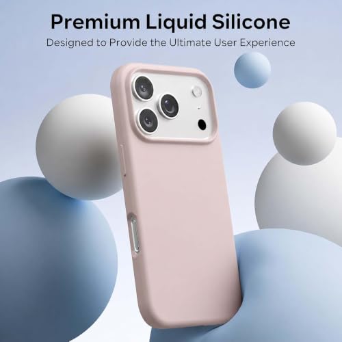 Image of DIZORO Compatible with iPhone 17 Pro Case (2025), Liquid Silicone 3 Layers Full Covered Soft Gel Rubber Shockproof Protective Cover with Anti-Scratch Microfiber Lining - Sand Pink