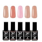 Pack 5 uds de 12 ml. Esmaltes Semipermanentes 12ml - 5pcs Kit de Esmalte de Uñas - Colores Nude - Esmaltado Permanente - Gel Lacquer - Economic Nails