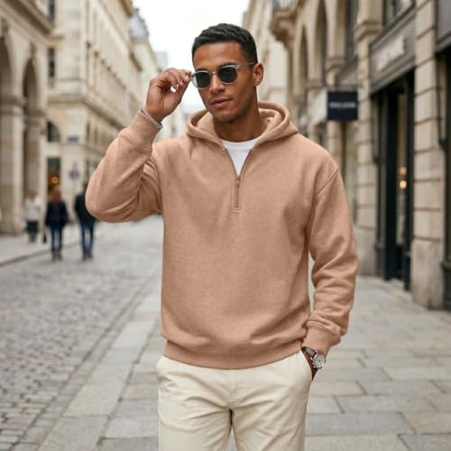 Mens Zipper Hoodie Fleece 1/4 Zip Classic Big and Tall Oversized Hoodies - image 5