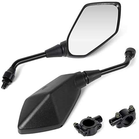 Nifeida Universal Motorcycle Rear View Mirrors, Adjustable Side Convex Mirrors - with M10 Bolt, with 7/8" Handle Bar Mount Clamp for ATV, Dirt Bike, Scooter, Cruiser, Suzuki, Honda, Victory and More Cover