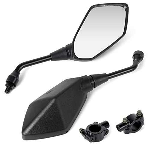 Nifeida Universal Motorcycle Rear View Mirrors, Adjustable Side Convex Mirrors - With M10 Bolt, With 7/8" Handle Bar Mount Clamp For Atv, Dirt Bike, Scooter, Cruiser, Suzuki, Honda, Victory And More #TOP11