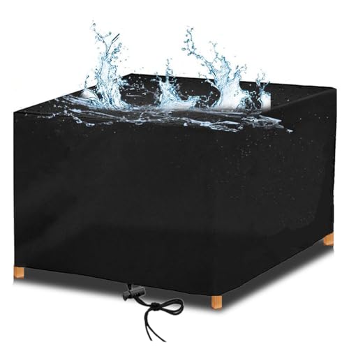Gartenmöbel Abdeckung Wasserdicht 120x60x80cm Multi-Größe Schutzhülle Anti-UV Abdeckplane für Gartentische Terrassenmöbe Winterfest Outdoor Gartenmöbel Abdeckhaube -Schwarz
