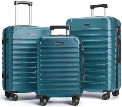 LIGHT FLIGHT Luggage Sets, 3 Piece Durable Suitcase Set with Spin...