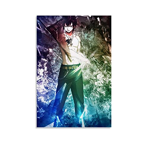 Toile Tableau sans Cadre Fairy Tail Gris Fullbuster Anime Toile Mur Art Salon Affiches Chambre Décor Peinture 50x70cm