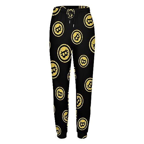 Bitcoin Logo Women's Pant Print Sweatpants Joggers Pants Sports Casual Trouser with Pockets - Image 5