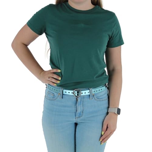 CTM Women's Metallic Heart Punched Belt with Heart Buckle4