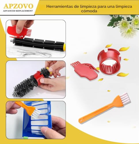 Miniatura 6 de Apzovo Recambio Repuesto Para Irobot Roomba 600 604 605 606 610 612 614 615 616 620 621 626 627 630 631 632 639 640 650 651 660 669 670 671 672 675 676 680 681 685 687 689 690 691 692 694 696 697 698