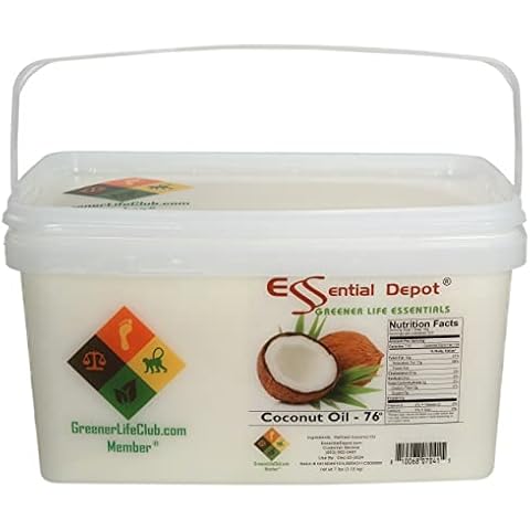 Coconut Oil 76F - Food Grade - 7 lb in PP microwavable container, resealable lid & removable handle Cover