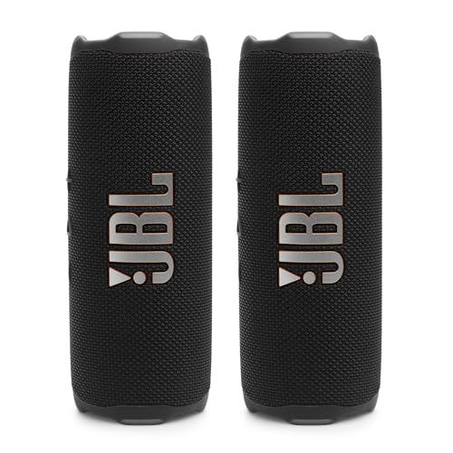 JBL Flip 7 Waterproof Portable Speaker Bundle - Pair (Black)