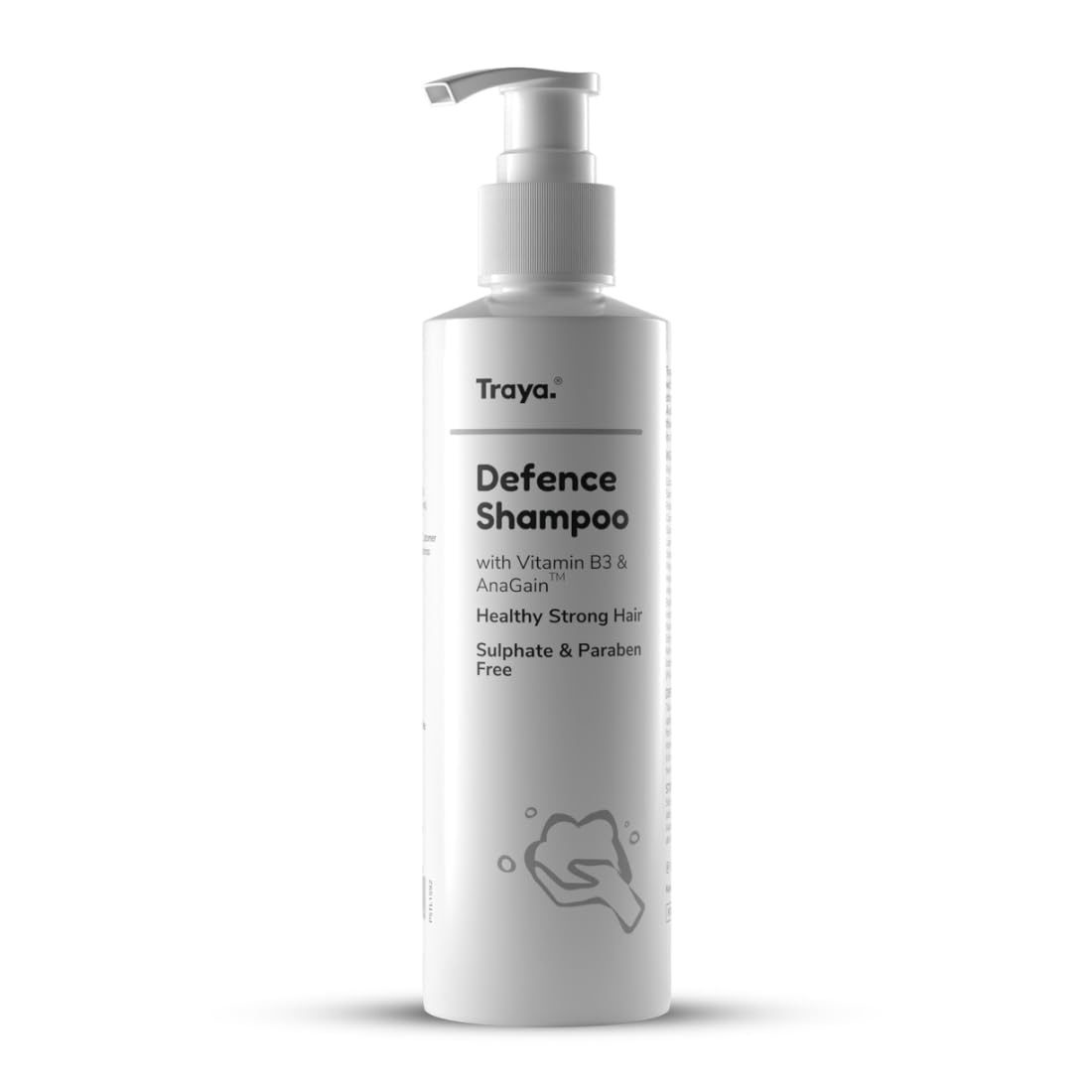 Traya Defence Shampoo | Cleansing Shampoo for Scalp Nourishment & Hair Health | Contains Biotin, Niacinamide, Piroctone Olamine & Anagain | Sulphate & Paraben Free Shampoo For Women & Men |180 ml