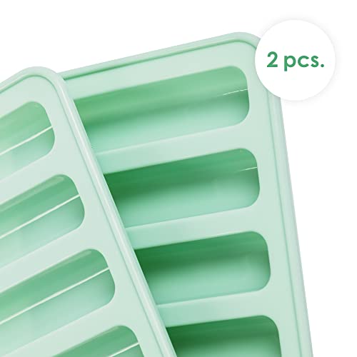 Water Bottle Ice Cube Tray | Silicone Ice Cube Molds | Easy Release Ice Trays For Freezer | Food Grade And Non-Toxic Ice Trays For Water Bottle | Quick Freezing Ice Cube Tray By Tasora (2 Pack, Mint) #TOP1