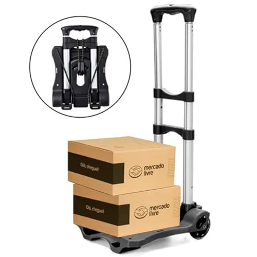 Carrinho De Mão Dobrável Com Rodas Capacidade de 40kg Multiuso Para Compras Transporte