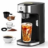 IDEALHOUSE Single Serve Coffee Maker, Capsule Coffee Machine for Home, 1300W Electric Coffee Maker with Compact Design, Easy Operation for Espresso-Style Drinks, 120V US Plug, Black