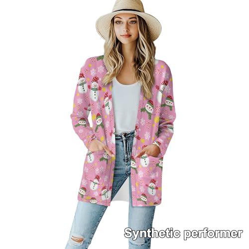 Image of Fall Maple Leaf Cardigan Sweaters for Women Long Sleeve Cardigan Soft Drape Open Front Dusters V-Neck Jackets Dressy