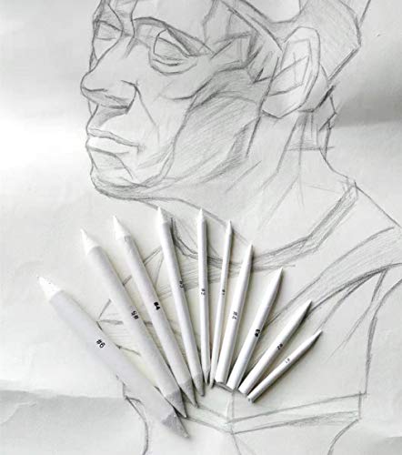 Blending Stumps And Tortillions Set With 2 Pieces Sandpaper Pencil Sharpener, 1 Eraser Sketch,For Student Sketch Drawing Kit (6 Pcs +4) #TOP5