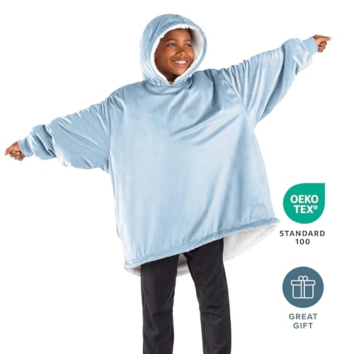 Image of Bare Home Wearable Blanket Hoodie - Soft Plush Sherpa - Warm and Cozy - Oversized Wearable Blanket