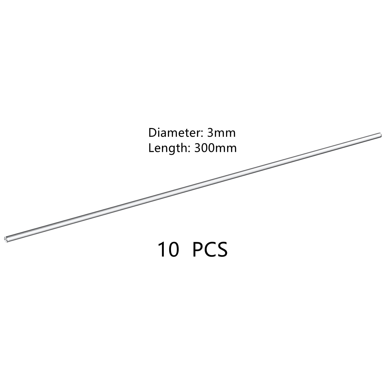 Aste di Acciaio INOX 30cm 3mm 10 Pezzi